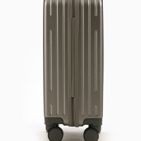 Чемодан 20", PС, 34*22*56, отд на молнии, код замок, 4 колеса, т. серый