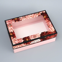 Коробка складная, крышка-дно, For You", 24 х 17 х 8 см с окном Коробка складная, крышка-дно, For You", 24 х 17 х 8 см с окном