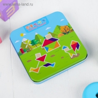 Головоломка &laquo;Танграм&raquo;, в коробочке, книжка со схемами, 11&times;11&times;2 см