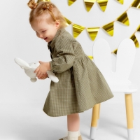 Платье Крошка Я "Клетка", рост 80-86, зеленый Платье Крошка Я "Клетка", рост 80-86, зеленый