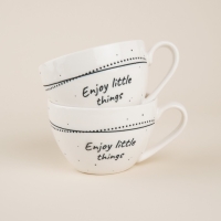 Набор чайный фарфоровый SL Home &laquo;Милый дом&raquo;, 4 предмета: 2 чашки 275 мл, 2 блюдца d=15,5 см, цвет белый