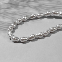 Бусины пластиковые на нити «Жемчуг» 14×10 мм, (набор 80 шт.), цвет белый Бусины пластиковые на нити «Жемчуг» 14×10 мм, (набор 80 шт.), цвет белый