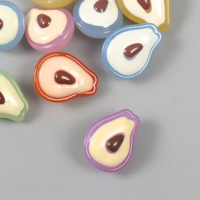 Бусина для творчества пластик "Авокадо" МИКС 2х2,5х1,4 см