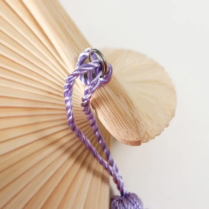 Веер дерево, текстиль h=21 см "Лепестки" сиреневый, с кисточкой