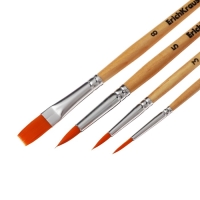 Набор кистей синтетика 4 штуки, ErichKrause "Pointes" для акварели и гуаши, в блистере