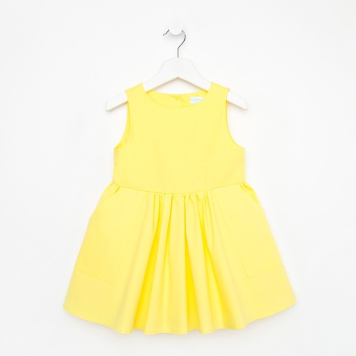 Платье для девочки с карманами KAFTAN, размер 36 (134-140), цвет жёлтый Платье для девочки с карманами KAFTAN, размер 36 (134-140), цвет жёлтый