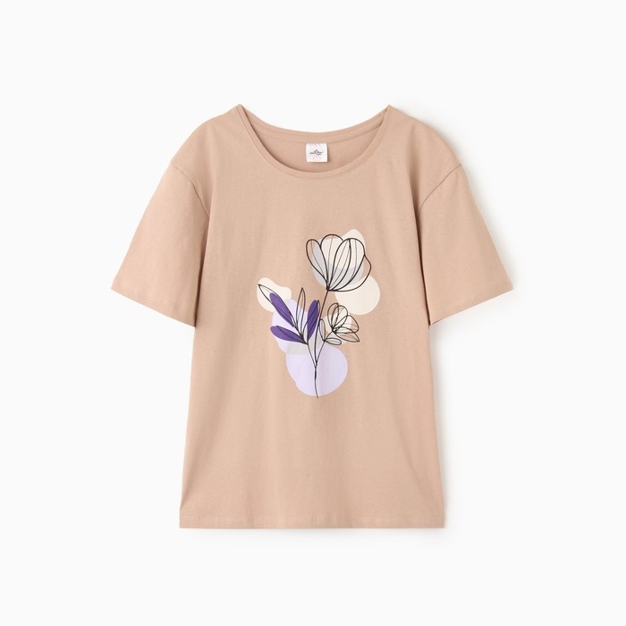 Футболка женская, цвет бежевый, р-р 52 Футболка женская, цвет бежевый, р-р 52