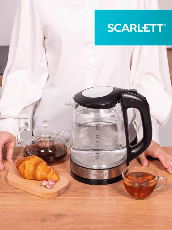 Чайник электрический стеклянный с подсветкой 2,2л Чайник электрический стеклянный с подсветкой 2,2л