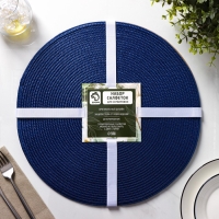 Салфетки сервировочные на стол Доляна &laquo;Лофт&raquo;, 4 шт, d=38 см, цвет синий