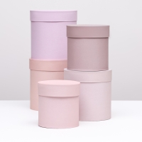 Набор шляпных коробок 5 в 1 "Пудра",20 &times; 20 &times; 20‒13,5 &times; 13,5 &times; 13,5 см