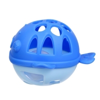 Прорезыватель силиконовый для зубов с погремушкой Крошка Я &laquo;Рыбка&raquo;, в кейсе, синий