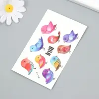 Переводные тату на тело цветные &laquo;Маленькие воробышки&raquo;, 7.5&times;11 см