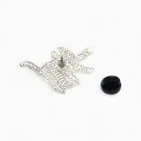 Значок &laquo;Кот&raquo; охотник, цвет чёрный в серебре