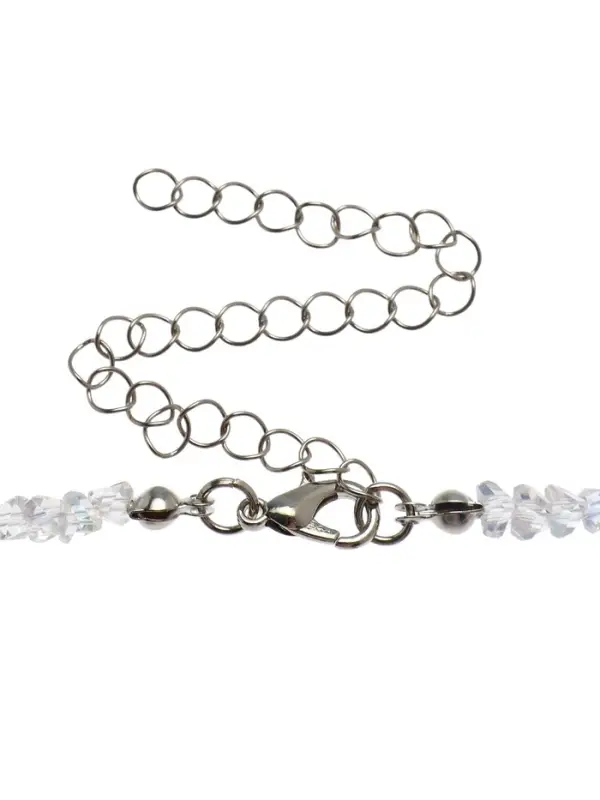 Колье "Акцент" сердце, двойное, цвет белый в серебре