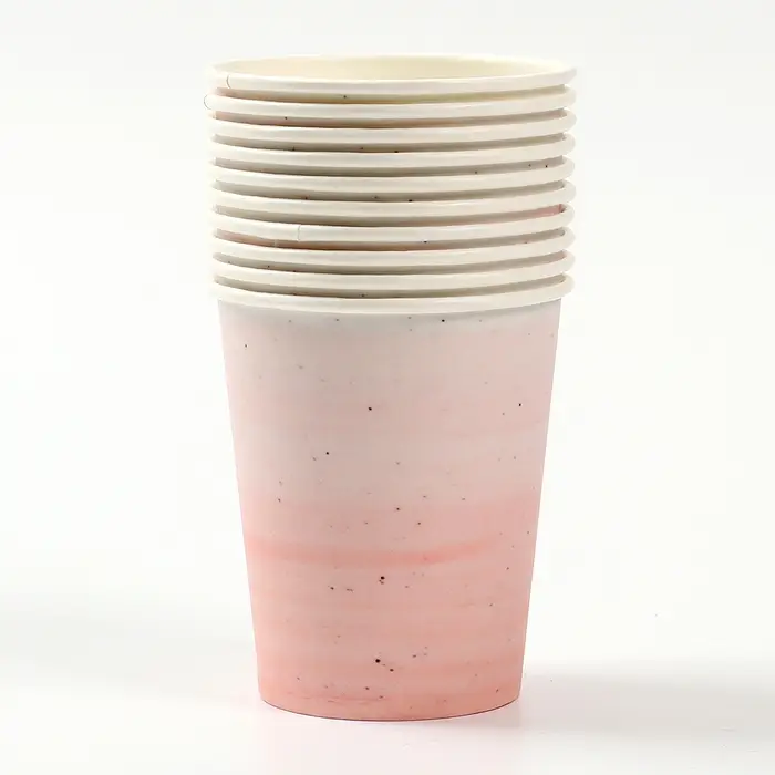 Стакан одноразовый бумажный &laquo;Розовая керамика&raquo;, 250 мл