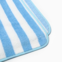 Полотенце банное Этель "Полосы", цв. голубой, 70х140 см, 100% п/э, 240 г/м2 Полотенце банное Этель "Полосы", цв. голубой, 70х140 см, 100% п/э, 240 г/м2