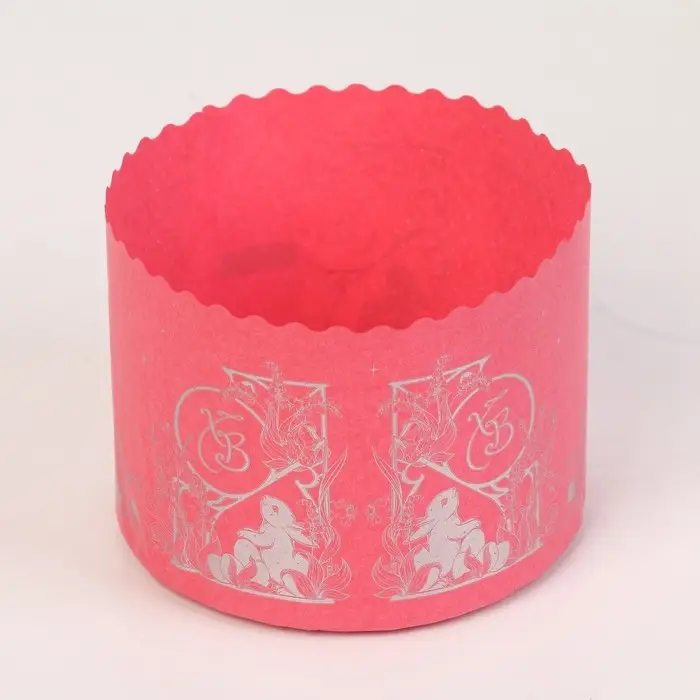 Форма для кулича бумажная &laquo;ХВ Зайчата&raquo;, 12.4&times;9 см, розовая