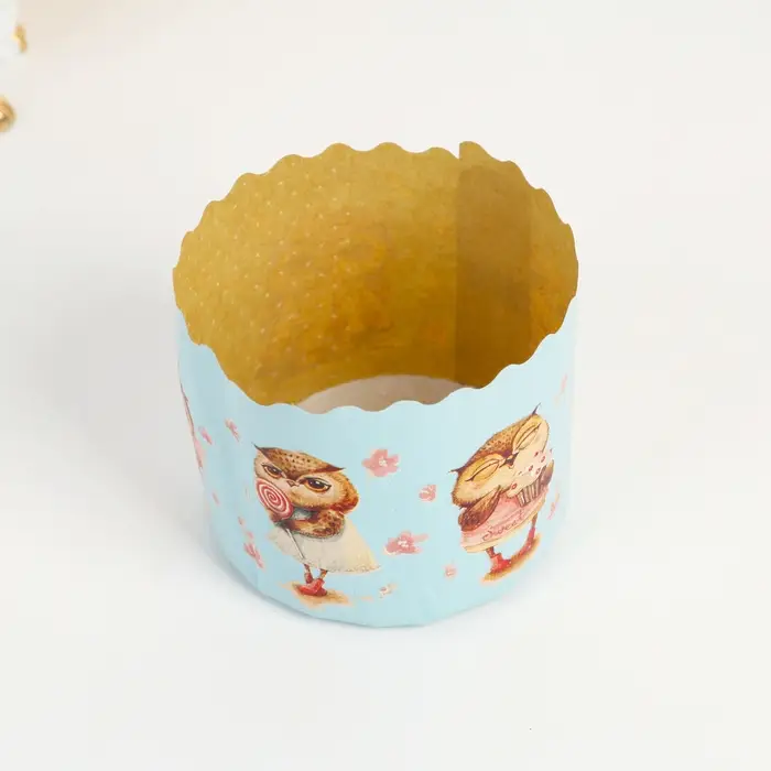 Форма бумажная для кекса, маффинов и кулича &laquo;Совушки&raquo;, 70&times;60 мм, МИКС