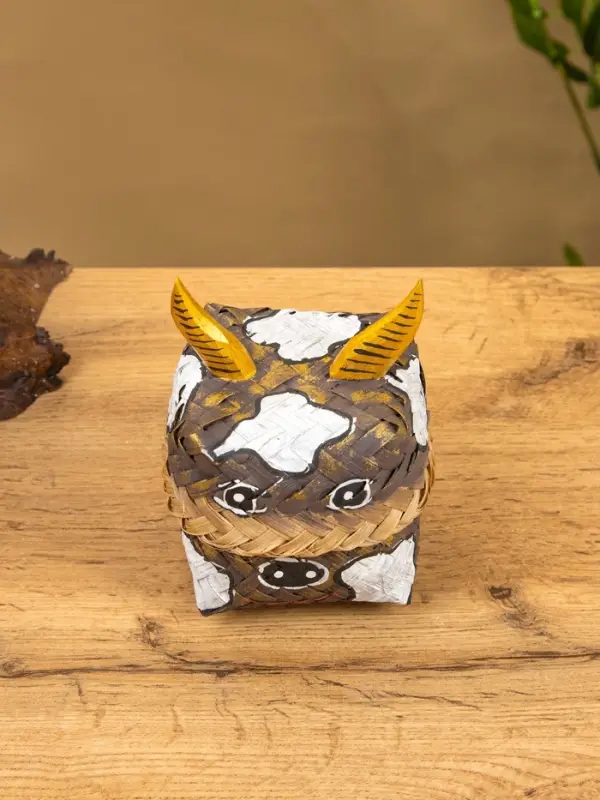 Корзинка &laquo;Бычок&raquo;, 10&times;10&times;13 см, бамбук