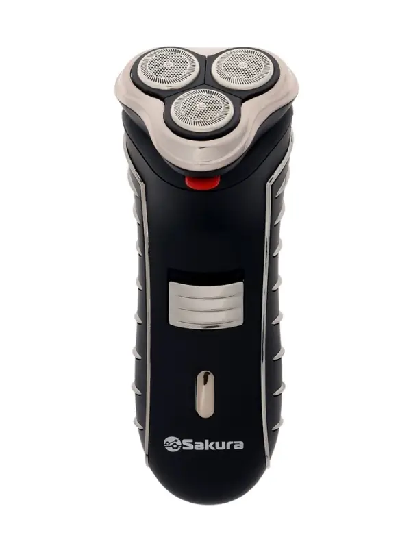 Электробритва Sakura SA-5414BK, АКБ, сеточная, 3 плавающие головки, триммер, чёрная