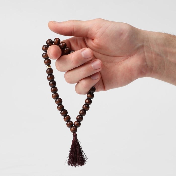 Чётки деревянные «Православные» 31 бусина с кисточкой, цвет коричневый Чётки деревянные «Православные» 31 бусина с кисточкой, цвет коричневый
