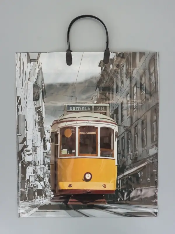 Пакет "Лиссабон", полиэтиленовый с пластиковой ручкой, 38 х 45 + 3 см, 90 мкм