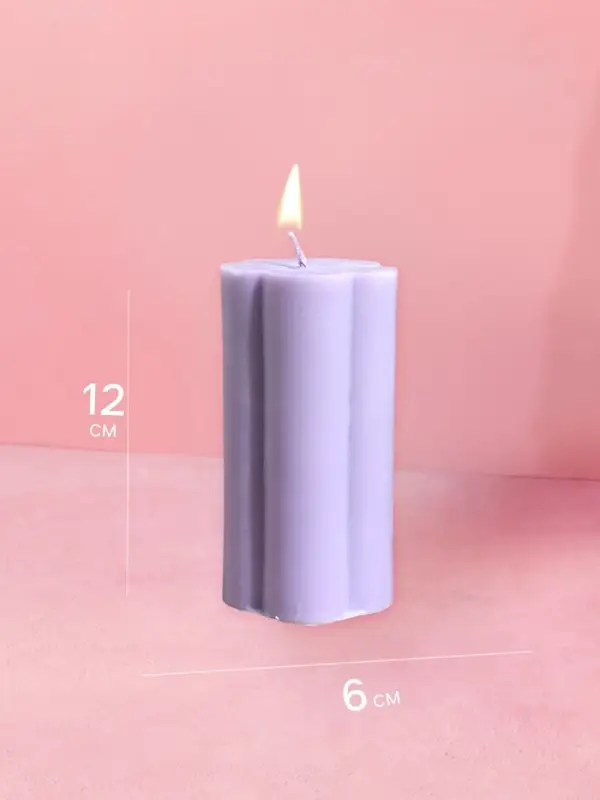 Свеча "Цветок" 6х6х12 см, соевый воск МИКС