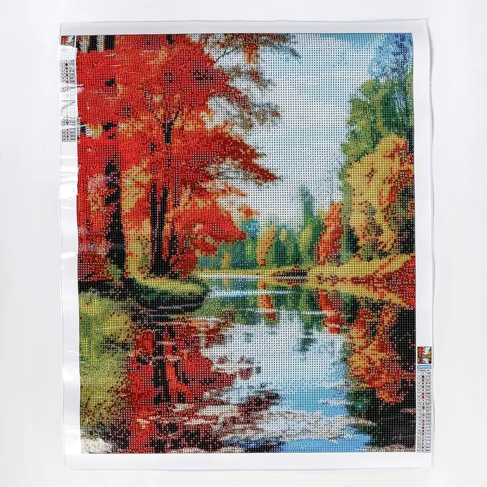Алмазная вышивка полное заполнение "Осенний пейзаж", на холсте 40*50 см