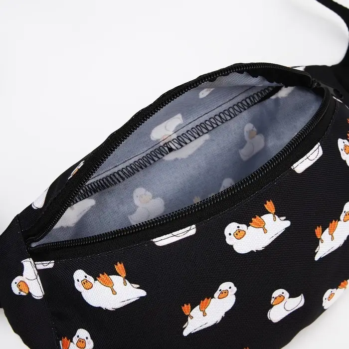 Поясная сумка на молнии, чёрная