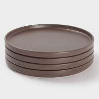 Набор тарелок Доляна &laquo;Гранит&raquo;, 4 шт., d=26 см, керамика, коричневый