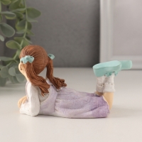 Сувенир полистоун "Малышка в сиреневом сарафане" 14х6,5х7 см