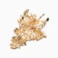 Брошь "Цветок Сирени", цвет фиолетово-зелёная в золоте