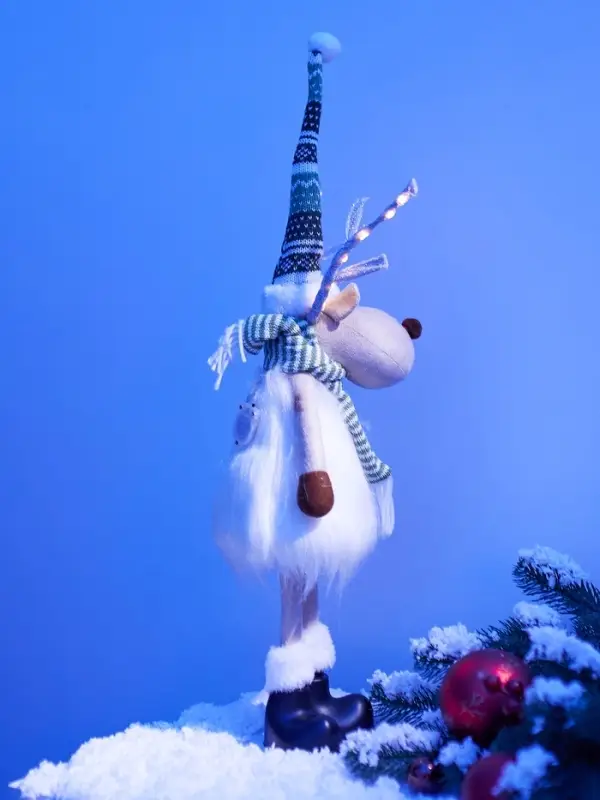 Фигура текстиль &laquo;Новогодний лосик&raquo; 58 см, 10 LED, от батареек АА&times;3, свечение тёплое белое