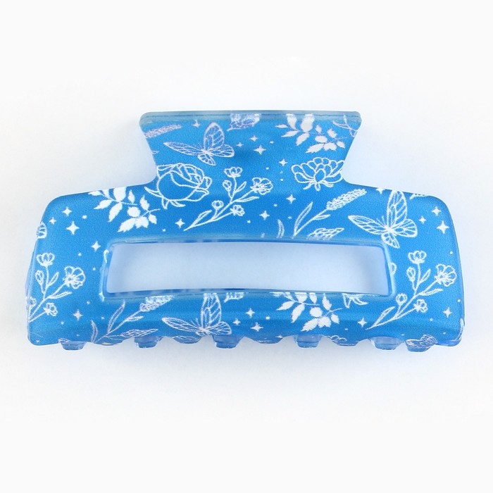 Краб для волос , заколки &laquo; Воздушной&raquo;, голубой, 7 х 3 х 3,5 см