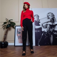 Брюки женские, цвет чёрный, размер L (46) Брюки женские, цвет чёрный, размер L (46)