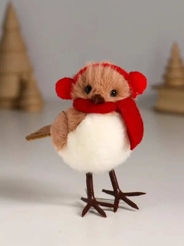 Сувенир "Птичка в наушниках и шарфике" 9,5х5,5х10,5 см