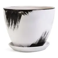 Горшок цветочный поддоном  8 л,  керамика, Штрих (М)