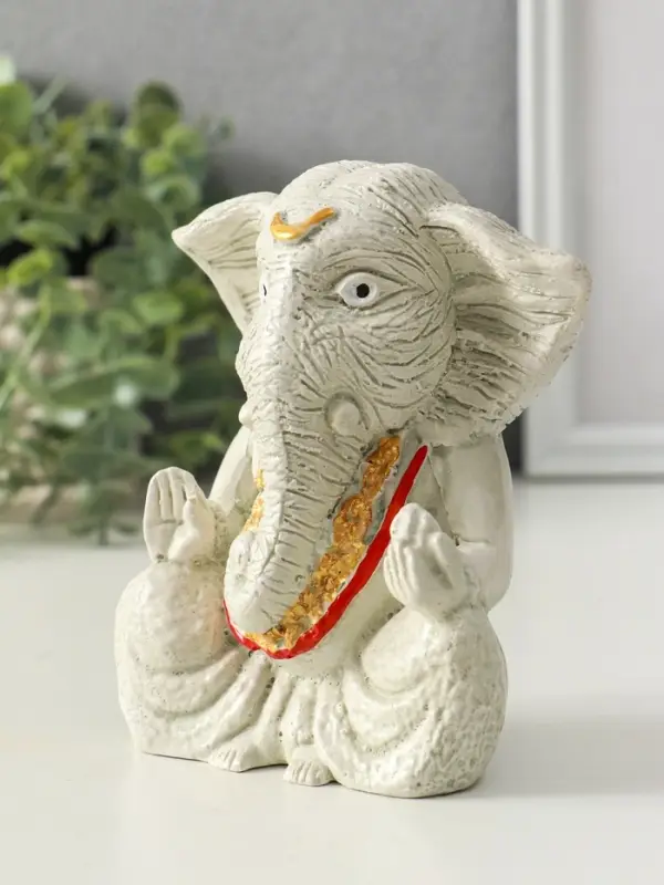 Фигура "Ганеша" размер 12х10 см,гипс, состаренный с росписью