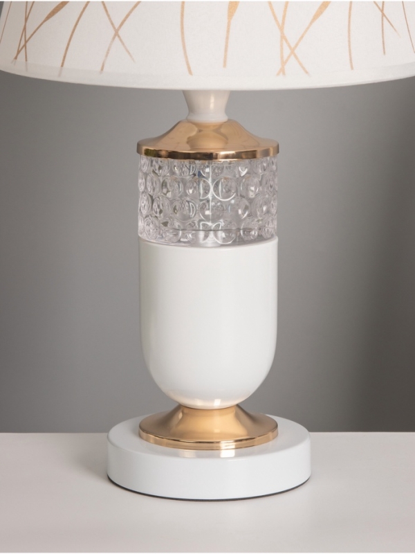 Лампа настольная &laquo;Рим&raquo; 1х40Вт Е27 + ночник 3Вт белый/золото 24.5,24,5.43см