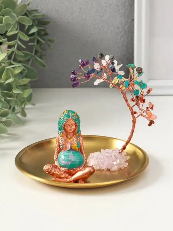 Сувенир бонсай "Дерево 7 чакр и мать-земля" 14х14х12 см