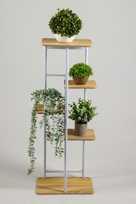 Подставка для цветов Greengo, 5 полок, 36 &times; 23 &times; 94 см, напольная, каркас металл, полки МДФ, белая