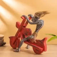 Сувенир "Абориген байкер" дерево, 35х15х30 см