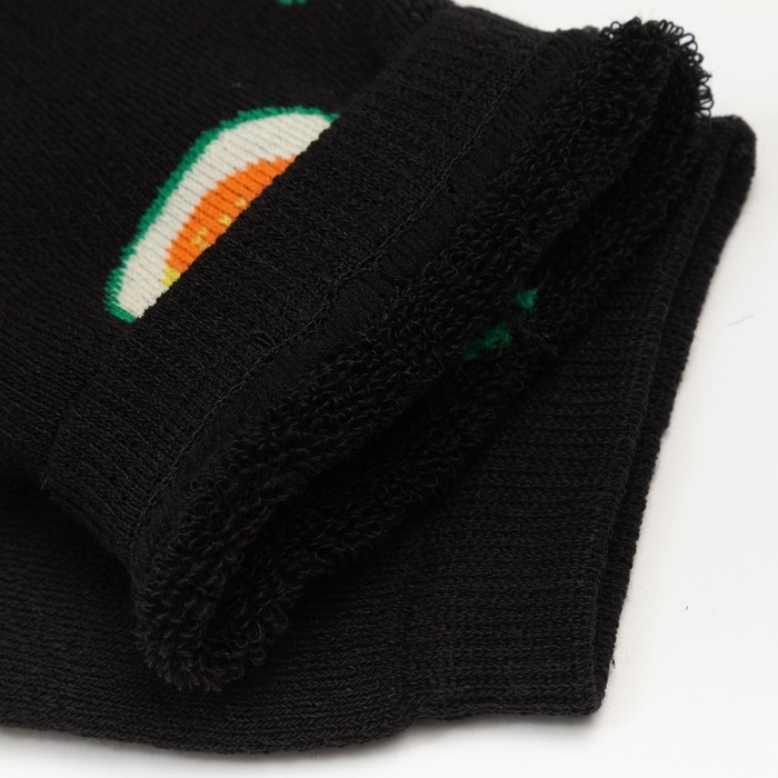 Носки женские махровые &laquo;Авокадо&raquo;, цвет чёрный, размер 23-25