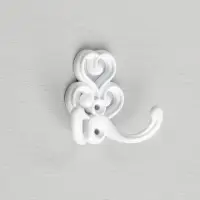 Крючок-вешалка ТУНДРА №41, полимер белый, 1 шт.