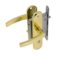 Замок врезной LOCKLAND RD005, с ручкой, B/S 55 мм, 4 ключа, цвет золото