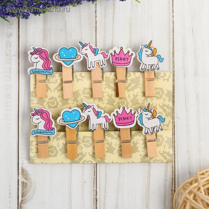 Набор декоративных прищепок "Набор прицессы" набор 10 шт.