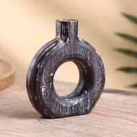 Ваза "Сканди" дерево Джати, 12х3х13 см, цв. темно-коричневый