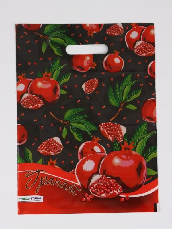 Пакет "Гранат , полиэтиленовый с вырубной ручкой 30х40 см, 60 мкм