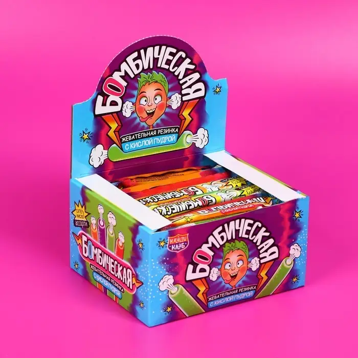 Жевательная резинка с кислой пудрой &laquo;Бомбическая&raquo;, ассорти, 10 г