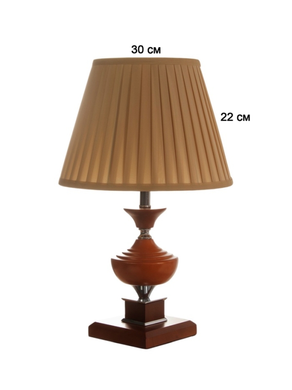 Лампа настольная BayerLux ЭКО "Крон" 1х40Вт Е27 коричневый/бежевый 30х30х49см